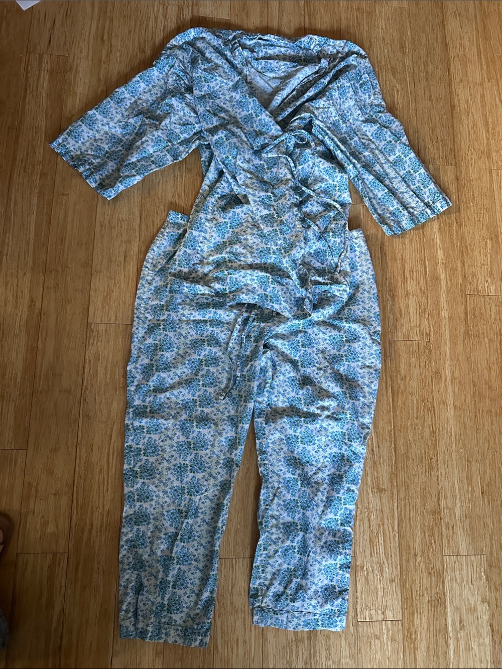 Domi organic cotton PJs tie jacket top and pant set